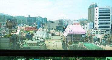 Veduta di Busan dalla finestra
